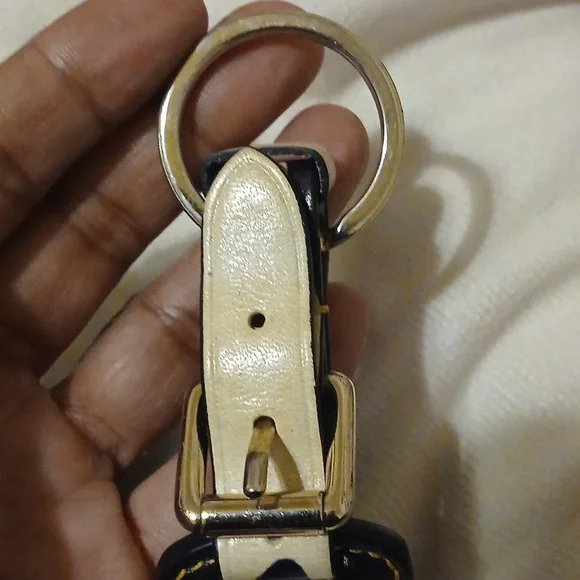 Dooney & Bourke Cream, Black & Brown Keychain - Picture 5 of 6
